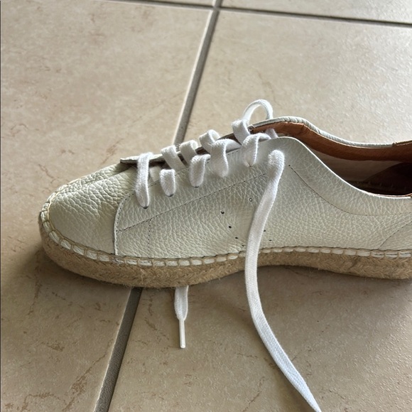White Leather Espadrille Sneakers size 8 - Picture 6 of 8